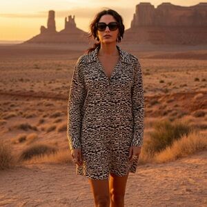 NWOT NANUSHKA XS oversized shirt dress tunic 100% cotton made in Hungary